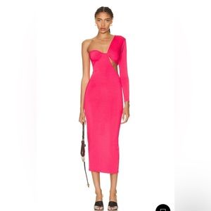 NWT SER.O.YA Ivana One Sleeve Midi Dress - XS